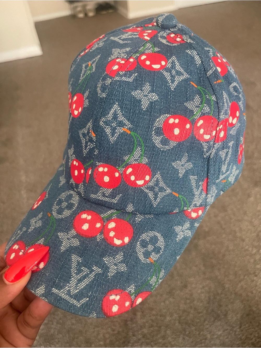 Denim Cherry Hat